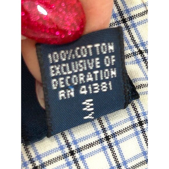 Ralph Lauren Men’s Button Down Shirt L Short Sleeve Plaid White Blue Black Check - Picture 6 of 10